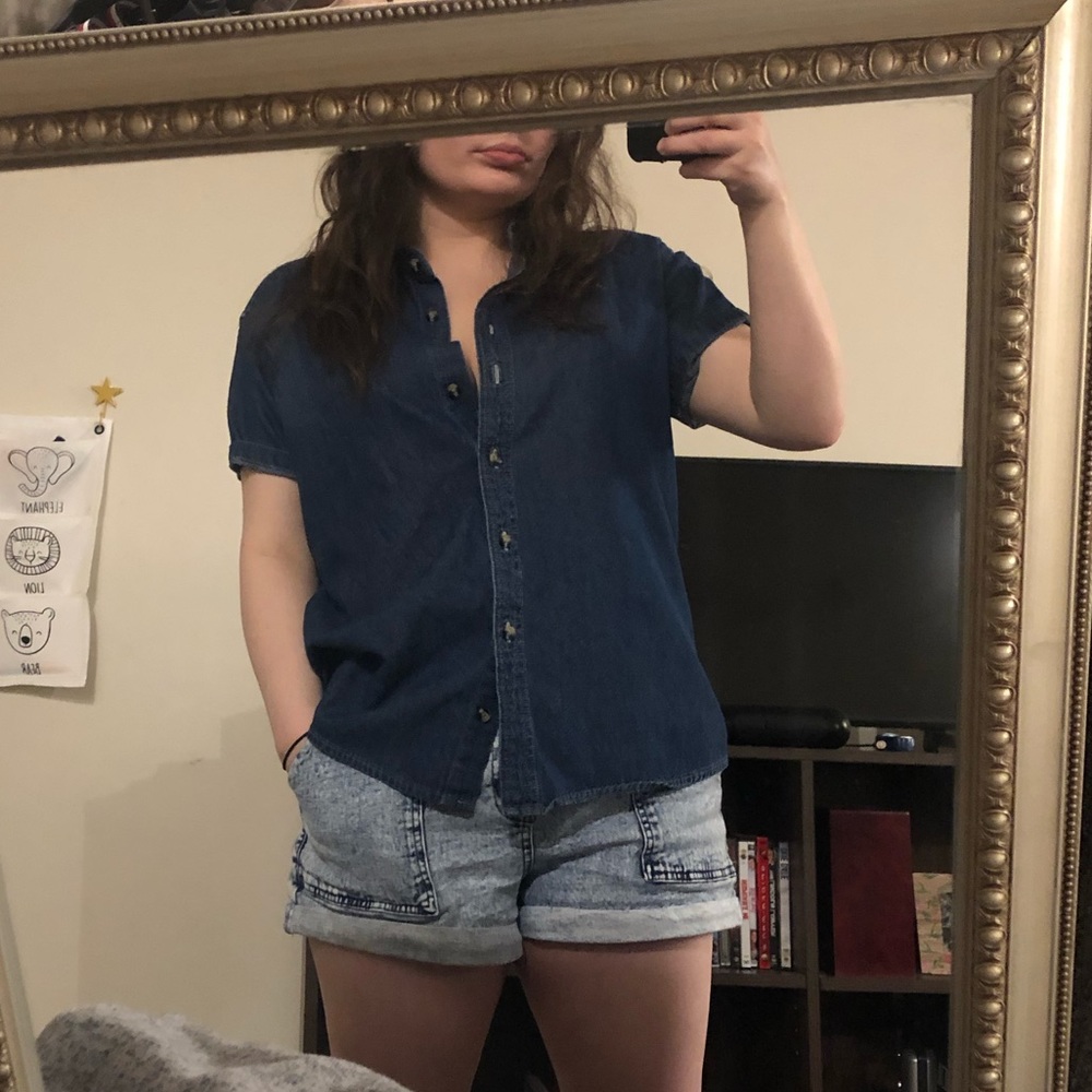 Androgynous Fox Denim Shirt